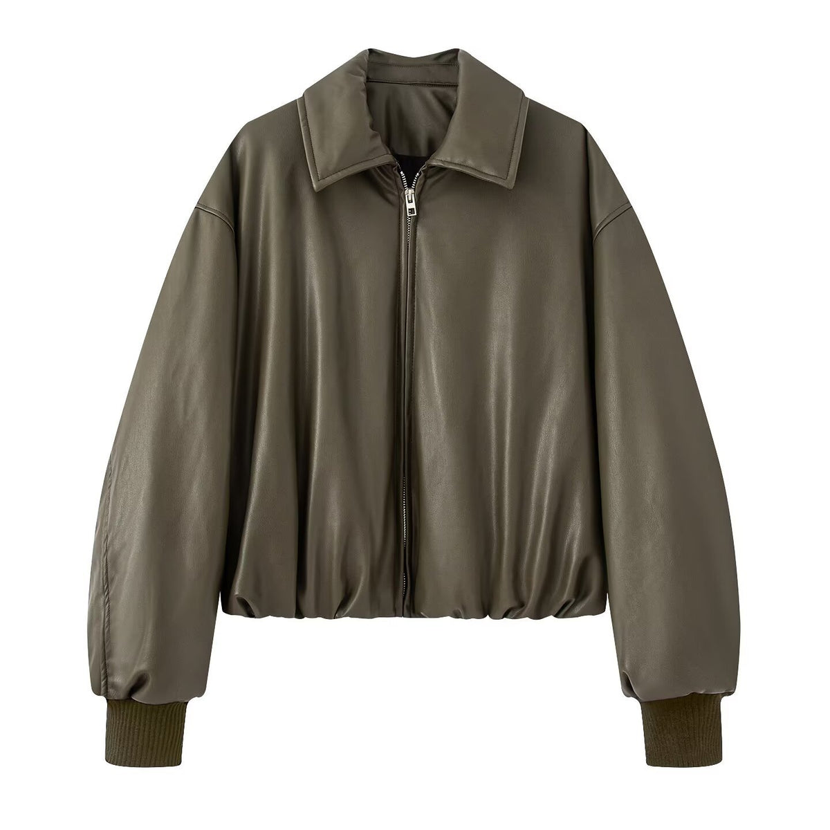 Womens Motorcycle Style Leather Cotton Coat