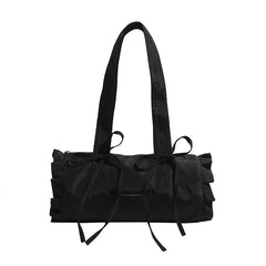 Aesthetic Ruffled Bow Knot Large Capacity Shoulder Bag