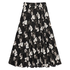 Casual Floral Umbrella Maxi Skirt - fairypeony