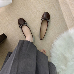 Vintage Checkered Round Toe Flat Shoes