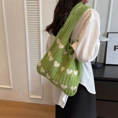 The Sweetheart Satchel Knitted Tote Bag - fairypeony