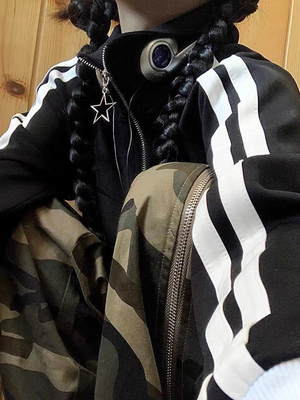 Side Stripe Crop Jacket - fairypeony