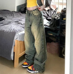 Vintage Wash 90's Wide Leg Jeans