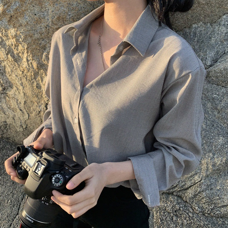 Casual Striped Long Sleeve Blouse