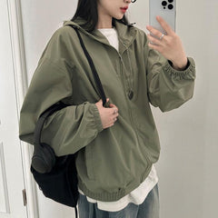 Vintage Solid Color Oversized Outdoor Jacket