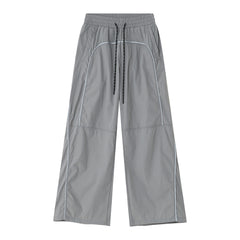 Contrast Piping Baggy Sweatpants - fairypeony