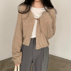 Solid Color Casual Oversized Cardigan