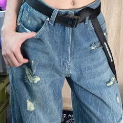 Vintage Washed Ripped Boyfriend Jeans - fairypeony