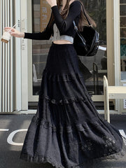 Fairy Lace Patchwork Maxi Skirt