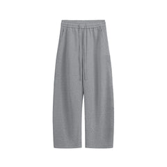 Solid-color straight-leg curved knife-style casual pants