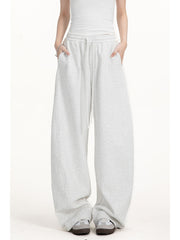 Solid-color straight-leg curved knife-style casual pants