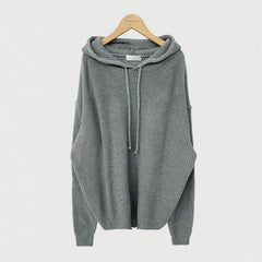 Solid Color Oversized Hooded Sweater