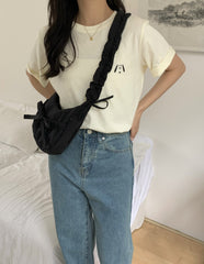 Mini Wrinkle Bowknot Shoulder Bag