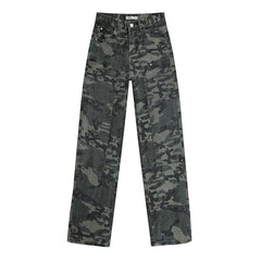 Creen Camo Washed Cargo Jeans - fairypeony