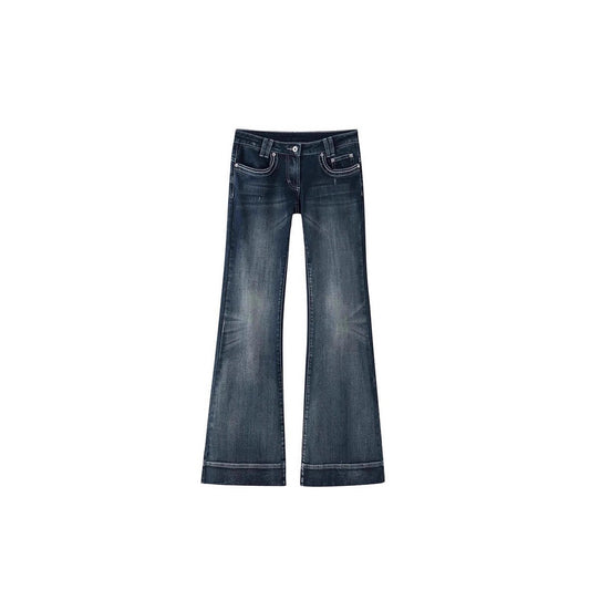 2000s Low-Rise Flared Bootcut Jeans – Vintage Dark Blue Wash