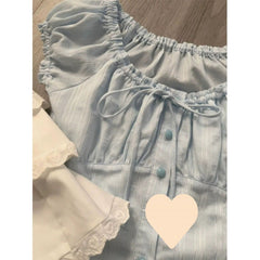 Coquette Elastic Collar Bow Tie Short Sleeve Tee