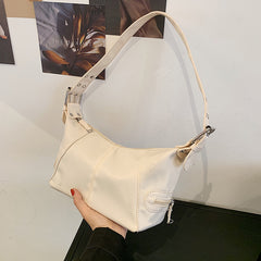 Solid Color Y2K Motorcycle Shoulder Bag - fairypeony