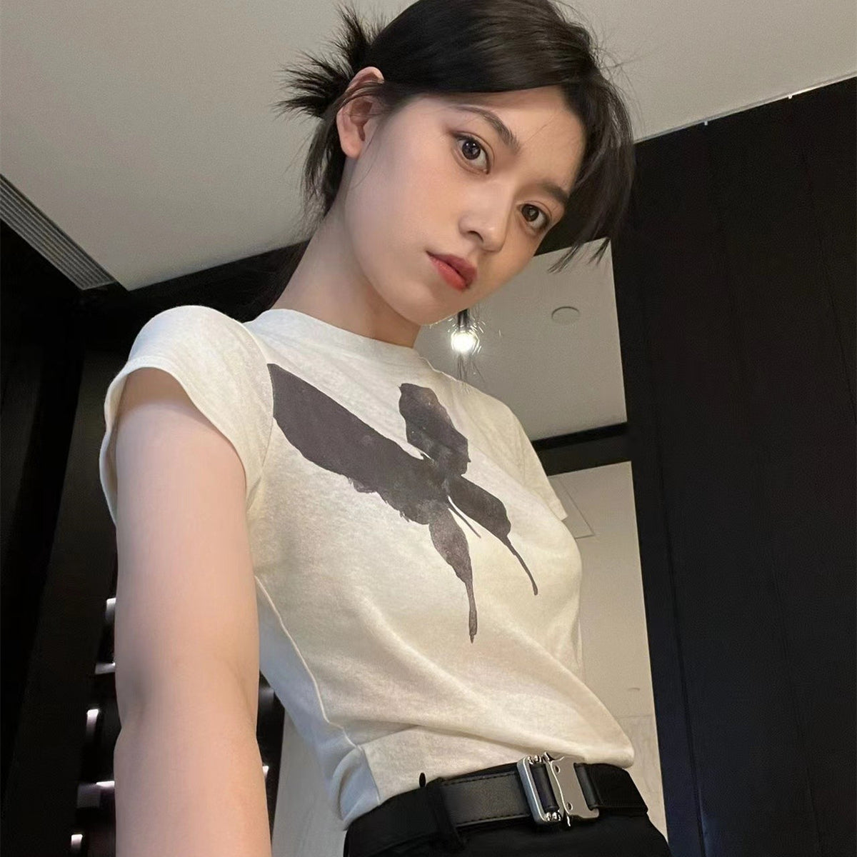 Short Sleeve Butterfly Graphic Tee - fairypeony