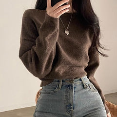 Solid Color Cropped Sweater
