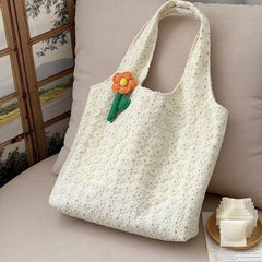 Floral Embroidery Canvas Shoulder Bag