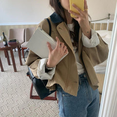 Contrast Color Single breasted Jacket