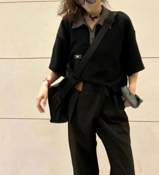 Vintage Polo Neck Short Sleeve Tee