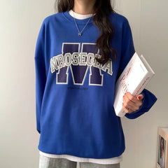 Vintage Logo Print Round Neck Sweatshirt