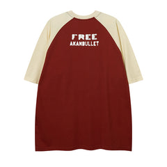 Vintage Print Raglan Short Sleeve Tee