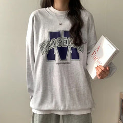 Vintage Logo Print Round Neck Sweatshirt