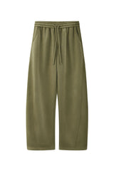 Solid-color straight-leg curved knife-style casual pants
