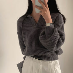 Dark Academia V-Neck Pullover Sweater