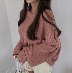 Solid Color Casual Oversized Sweater