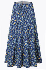 Womens High Waist Long Skirt with Lace-Up Back