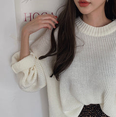 Solid Color Casual Oversized Sweater