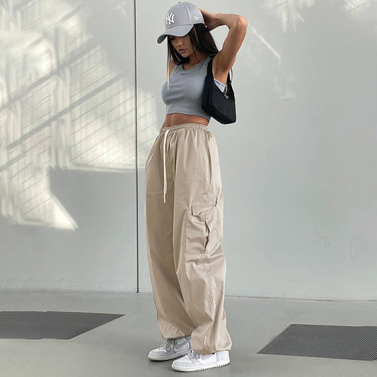 Vintage Oversized Parachute Cargo Pants - fairypeony