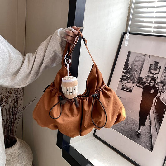 Solid Color Stitching Shoulder Bag