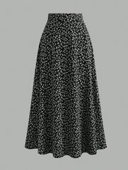 Floral Print Swing Maxi Skirt