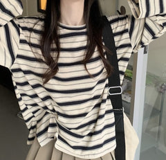 Vintage Striped Oversized Long Sleeve Tee