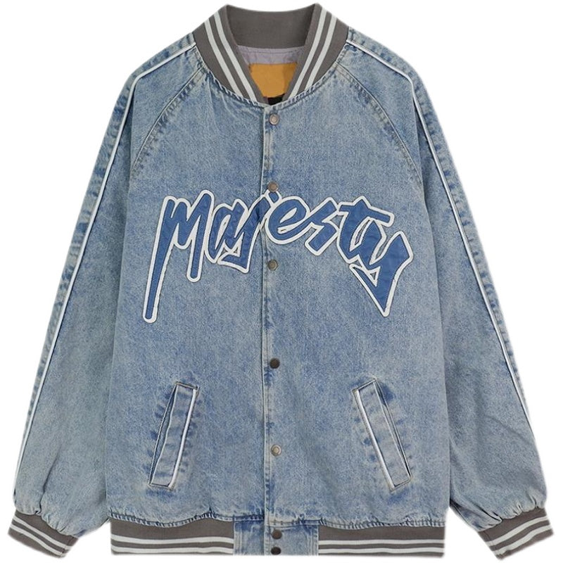 American Style Print Denim Jacket - fairypeony