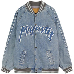 American Style Print Denim Jacket - fairypeony