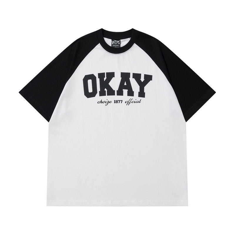 Vintage Letter Print Raglan Oversized T-shirt - fairypeony