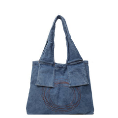 Indie Embroidered Denim Tote Bag