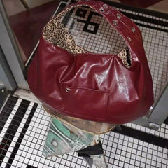Leopard Print Reversible Tote Bag Large Capacity PU Handbag