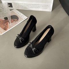 Retro Buckle Heeled Mary Jane Shoes - fairypeony