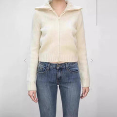 Knitted sweater that fits well and flatters the figure, a slimming top