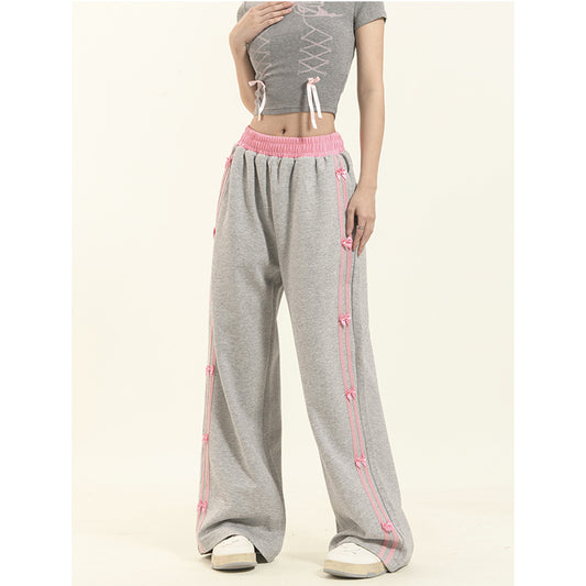 Striped Side Bow Sweatpants