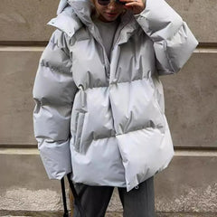 Multicolor Hooded Puffer Jacket