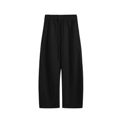 Solid-color straight-leg curved knife-style casual pants