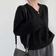 V-Neck Pullover Dark Academia Sweater