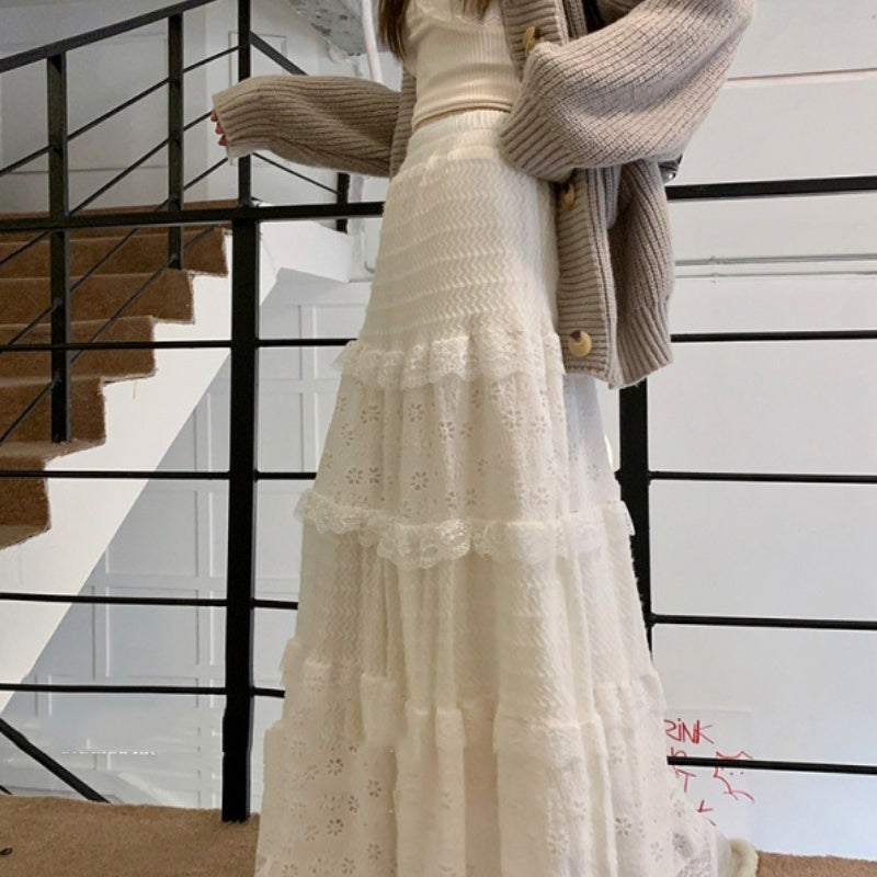 Fairy Lace Patchwork Maxi Skirt